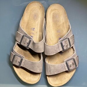 Birkenstock Light Gray Suede Sandals Size 44